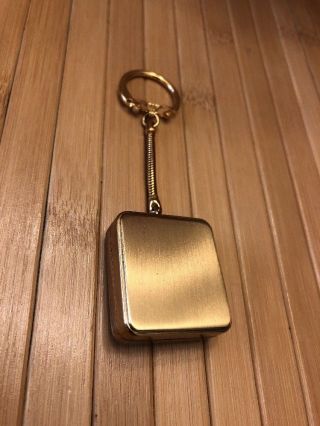 Vintage Reuge? Music Box Key Chain 1950’s Japan Movement Brushed Gold Casing