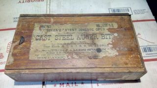 James Swan Spur Auger Wood Boring Brace Bits Wood Box Russell Erwin Cast Steel