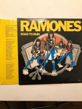 Ramones Road To Ruin Sire Lp Ssrk6963 1978 Vg