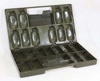 German Army Hand Grenade Storage Box Screw Nail Tool Carry Case Military Surplus