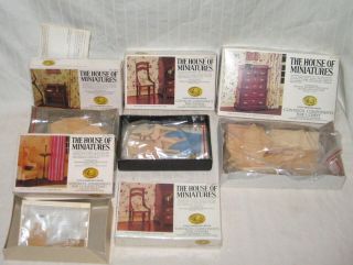 Vintage (6) Realite Miniatures Kits,  (5) The House of Miniatures Kits,  Paint 3