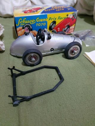 Vintage Schuco Grand Prix Racer Car 1070 Tin Metal German Wind - Up Toy NIB 2