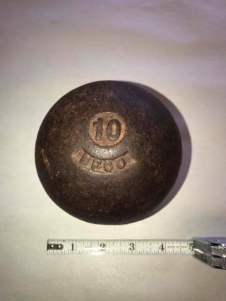 Antique Bfco Shot Put Ball 10lb Track & Field Vintage Sports Bhs 4 Cast Iron