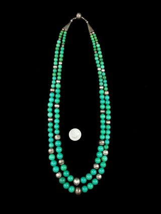 Vintage Navajo Turquoise And Sterling Silver Necklace