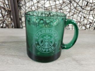 Starbucks Mug Mermaid Script Green Glass Cup 12 Oz Coffee Tea