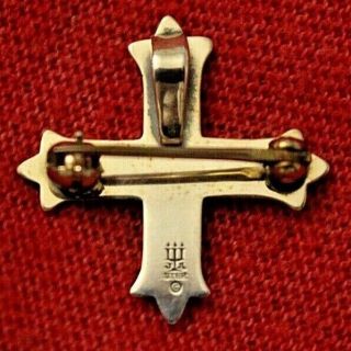 Vtg James Avery Sterling Silver Cross For Heaven ' s Sake FHS Pin Brooch Pendant 2