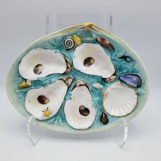 Antique 1881 Union Porcelain (upw) Blue Oyster Plate American Usa 8 3/4 "