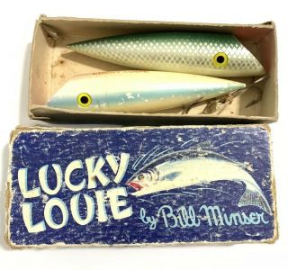 Lucky Louie Salmon Plug Fishing Lure Shovelnose Pair Minser Green Silver 5.  5 "