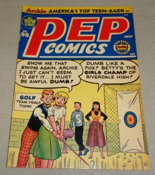 Vintage Pep 98 Archie Golden Age Comic Book