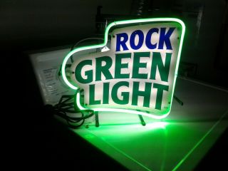 Vintage Rolling Rock Beer Sign Neon Lighted Bar Sign Complete