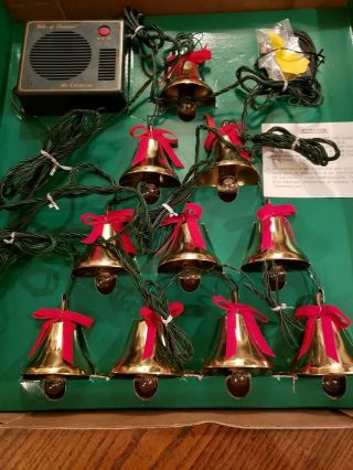 Vintage Mr.  Christmas Bells of Christmas String Lights 10 Brass Musical Bells 2