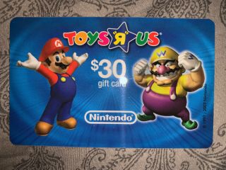 Nintendo Toys R Us Gift Card $30 Mario And Wario