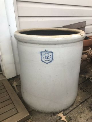 Large Vintage Stoneware Crock 12 Gallon