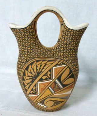 C.  Gachupin Walatowa Native American Indian Wedding Vase Art Pottery