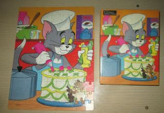 Vinntage 1983 Tom & Jerry Decorating A Cake 100 Pc Jigsaw Puzzle Golden 4605 - 51