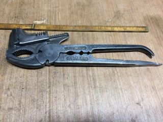 Vintage Mathews " Never - Stall " Multi Tool Wrench Antique Made In Dayton Ohio