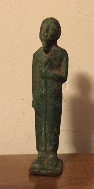 Antique Egyptian Bronze Figure Of The God Ptah Grand Tour 19th Century Verdigris