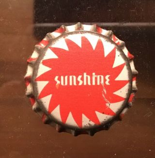 Old Sunshine Beer Bottle Cap Crown Reading Pa Red Sun Advertising