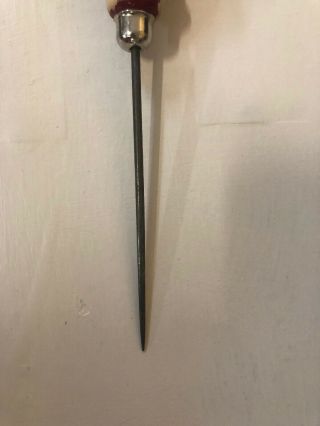 Ice Pick Vintage Red Wooden Handle 3