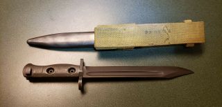 Vintage British English Australian Post WW2 Bayonet Fighting Knife w/ Scabbard 2