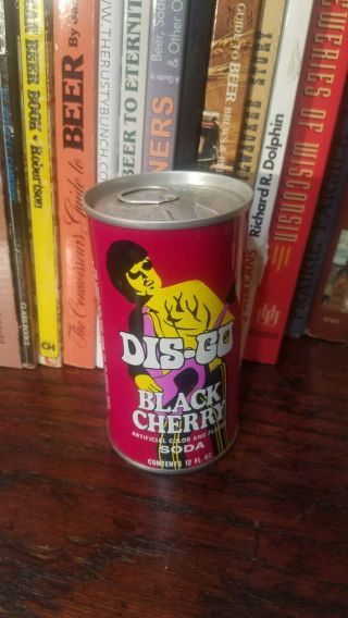 Dis - Go Black Cherry 12oz Pull Top Soda Can 1970s Disco Music Graphics