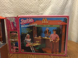 1982 Vintage Barbie Loves Mc Donalds Playset W/ Box 5559,  Copywrite 1982