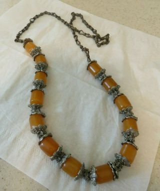 Vintage Butterscotch Bakelite Faturan Islamic Prayer Beads Chain String