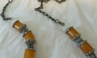 Vintage Butterscotch Bakelite Faturan Islamic Prayer Beads Chain String 3