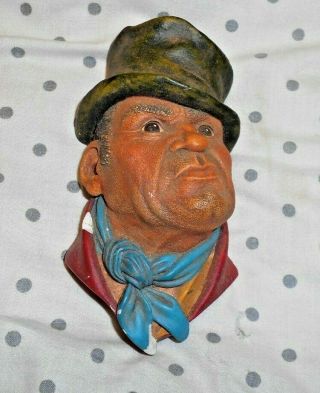 1964 Bossons England Bill Sikes Chalkware Head Sculpture Wall Plaque