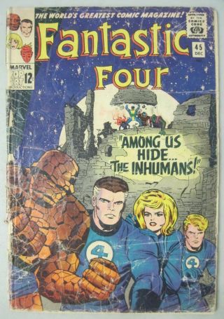 Fantastic Four 45 Marvel Comics 1965 Lee & Kirby 1st Appearance Of The Inhumans