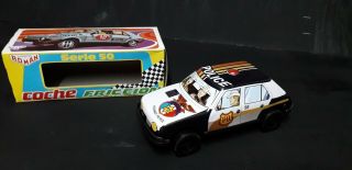 1980s Shop Old Stock Tin Toy Police P.  D.  Highway Patrol Fiat Ritmo Friction Car