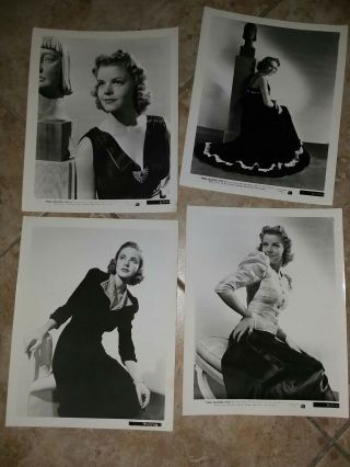 4 Vintage 8 X 10 Movie Promo Photos Of Actress Lynn Bari 21 And Blond Ds9018