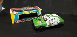 1980s Shop Old Stock Tin Toy Sheriff Police Dept Fiat Ritmo Friction Powered Car