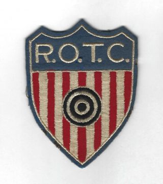 Old Vintage R.  O.  T.  C.  American U.  S.  Flag Shield Bullseye Military Insignia Patch