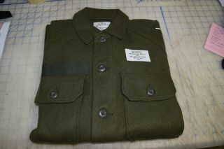 Field Shirt Wool Olive Green 108 Small Nos Military Sweater Hunting 77 Dated Usa