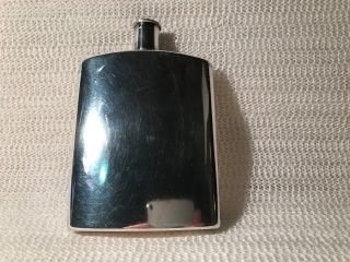 S.  T.  Dupont Silver Plated Vintage Hip Flask Paris France 6 Oz - -