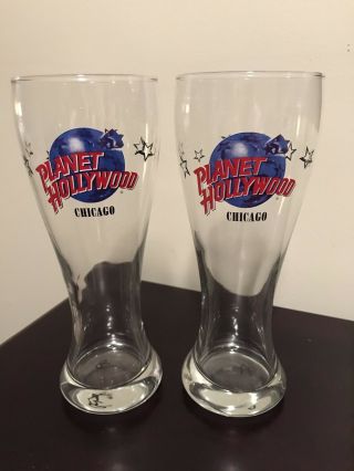 Planet Hollywood Chicago Set Of Two Pilsner Glasses