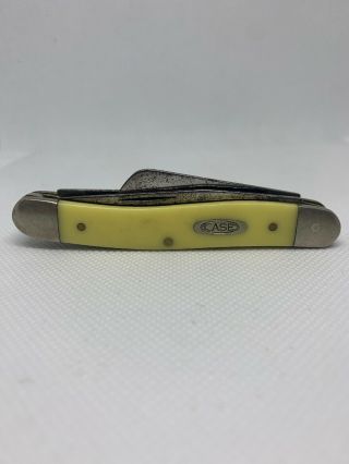 Case Xx 3 Blade Stockman Yellow Handle Usa 3318 Cv Pocket Knife