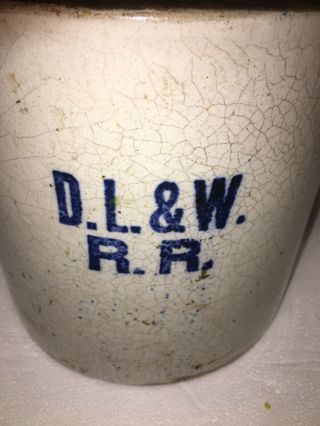 Vintage Stoneware Jug D.  L.  &W.  R.  R.  Delaware Lackawanna & Western Railroad 1 Gal 2