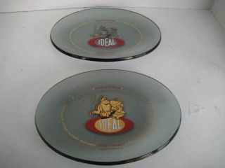 2 Vtg Peter Potamus Magilla Gorilla Ideal Toy Glass Promotional Plate / Tray