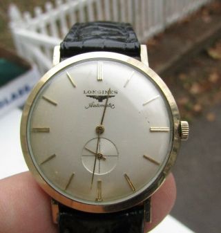 1958 Vintage Men’s Longines Admiral 1200 Automatic 10k Gold Filled Watch Running
