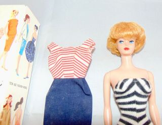 Vintage 1959 Mattel Barbie Doll Teenage Fashion Model Bubble Cut No 850 2
