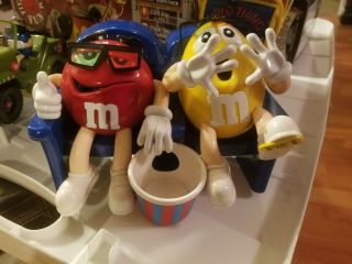 Mars M & M Collectible 3 - D Movie Theater Candy Dispenser Red & Yellow Peanut