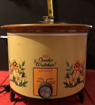 Vintage 70s Sear Roebuck & Co,  Merry Mushroom Crock Watcher/crockpot Great Cond.