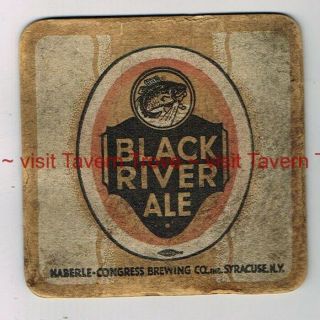 1930s York Syracuse Haberle Black River Ale 4 Inch Coaster