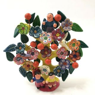 Mexican Tree Of Life Folk Art Pottery Ortega 
