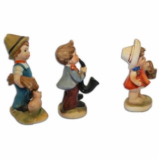 3 Very Rare Vintage Collectible Ceramic Figures Saxophone Farmer Picnic Antique 2