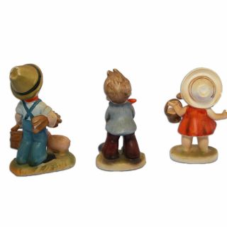 3 Very Rare Vintage Collectible Ceramic Figures Saxophone Farmer Picnic Antique 3
