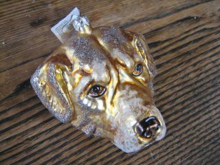 Slavic Treasures Golden Retriever Dog Ornament Hand Blown Glass Poland 2008