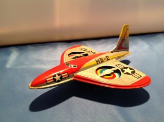 Vintage Japan S2 Tin Friction Usaf Fighter Plane Owner